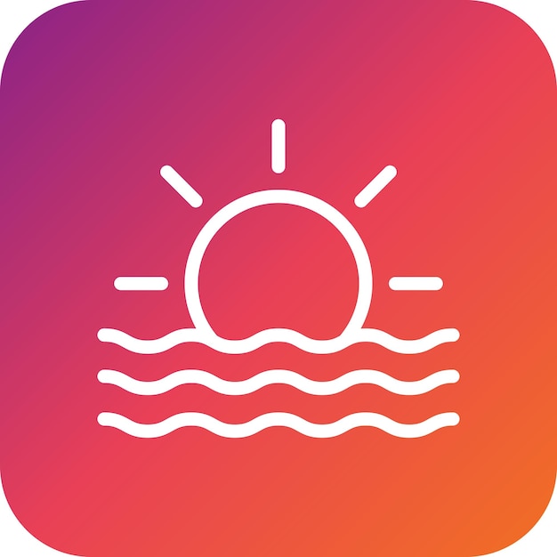 Ilustración del diseño del icono vectorial de la salida del sol