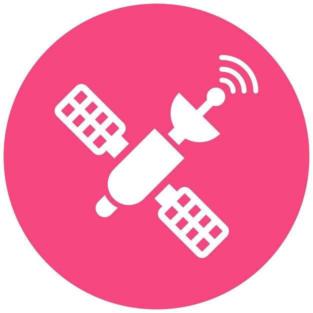 Ilustración del diseño del icono vectorial del satélite