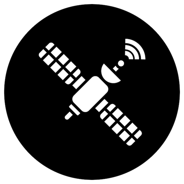 Ilustración del diseño del icono vectorial del satélite