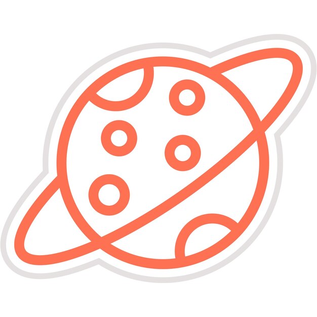 Ilustración del diseño del icono vectorial de Saturno
