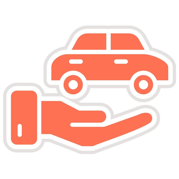 Ilustración del diseño del icono vectorial del seguro de automóvil