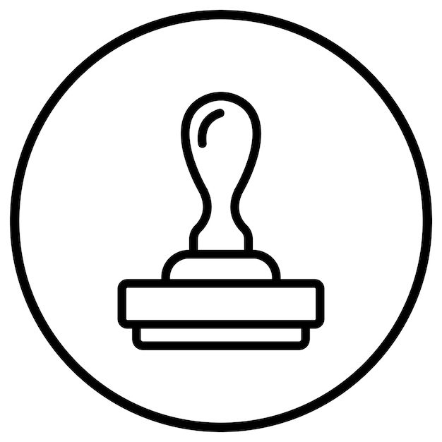 Ilustración del diseño del icono vectorial del sello de goma