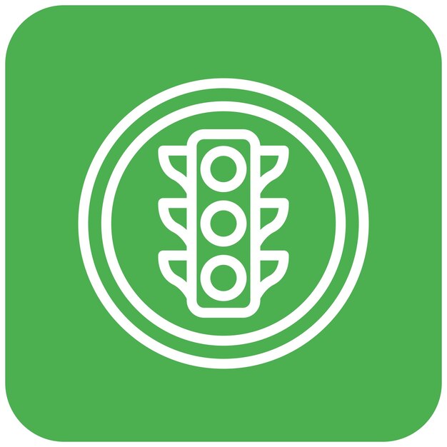 Ilustración del diseño del icono vectorial del semáforo