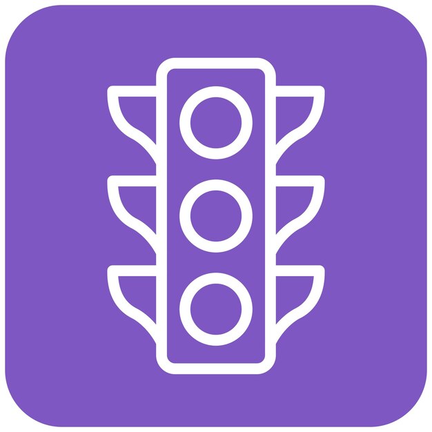 Ilustración del diseño del icono vectorial del semáforo