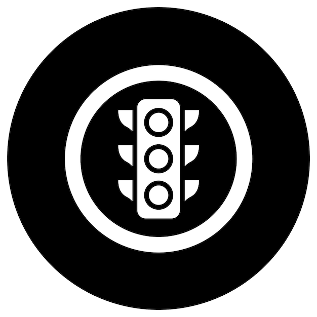 Ilustración del diseño del icono vectorial del semáforo