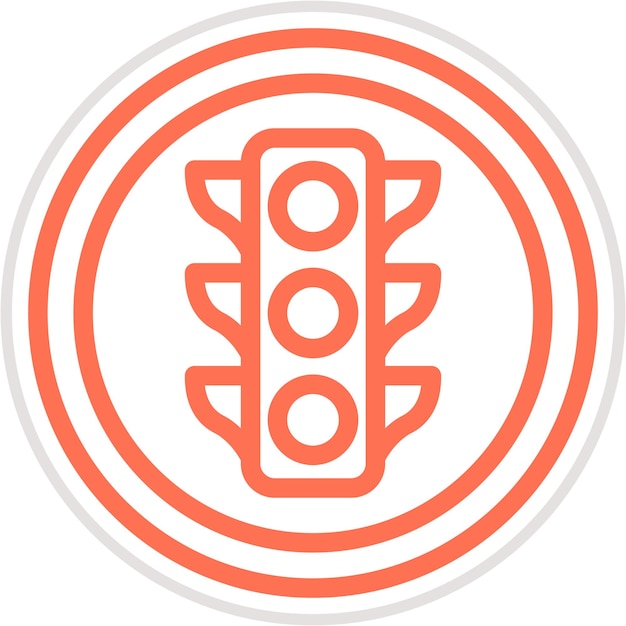 Ilustración del diseño del icono vectorial del semáforo