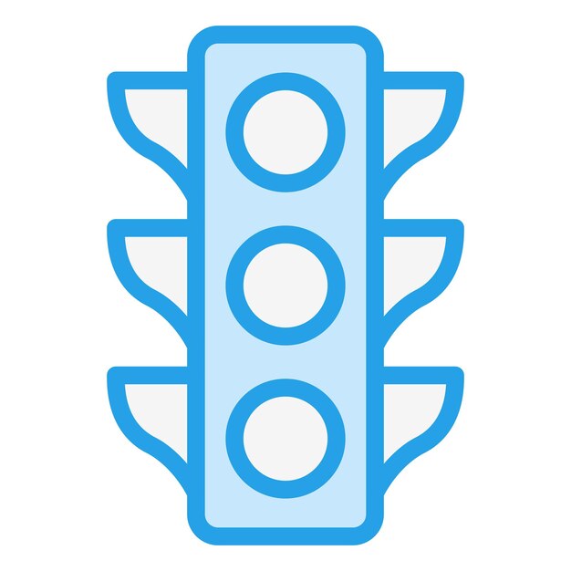 Ilustración del diseño del icono vectorial de los semáforos