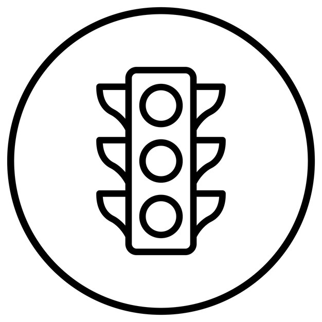 Ilustración del diseño del icono vectorial de los semáforos