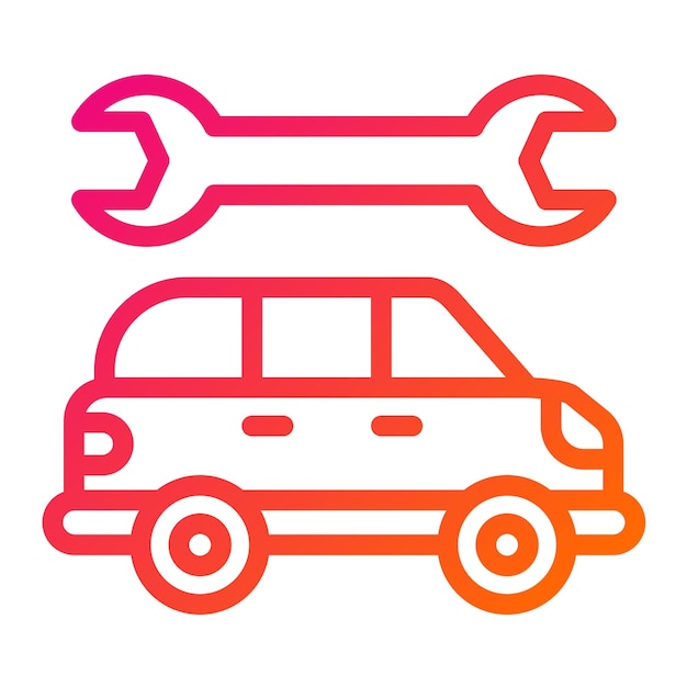 Ilustración del diseño del icono vectorial del servicio de automóviles