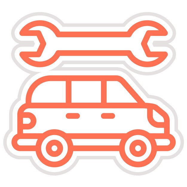 Ilustración del diseño del icono vectorial del servicio de automóviles