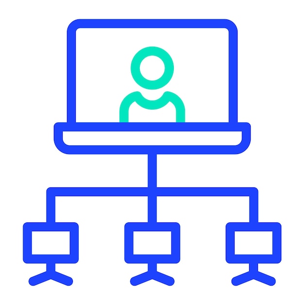 Ilustración del diseño del icono vectorial del servidor cliente