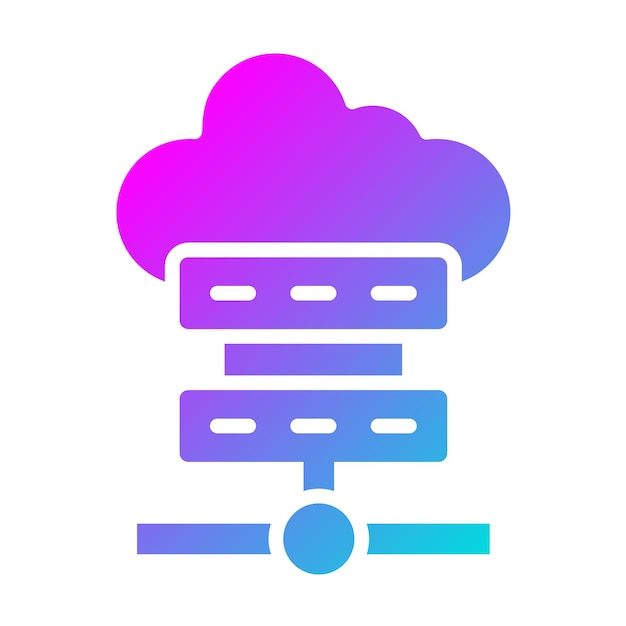 Ilustración del diseño del icono vectorial del servidor en la nube