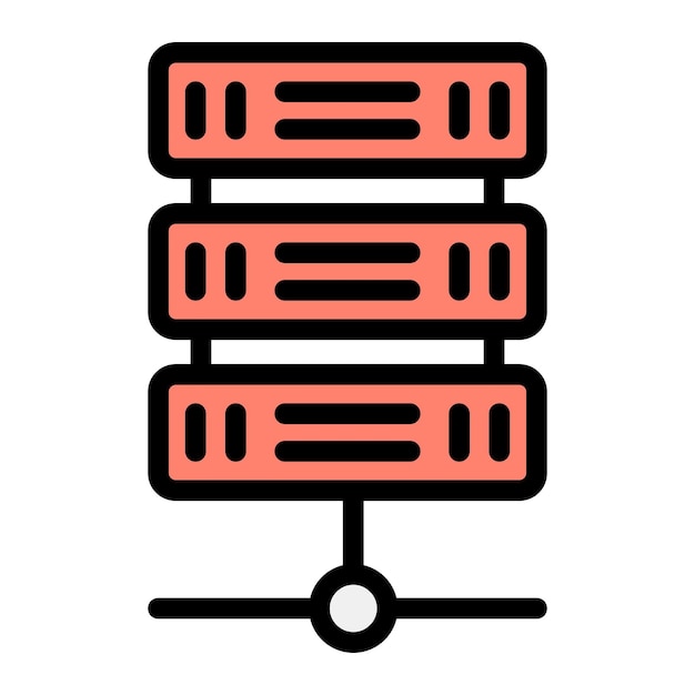 Ilustración del diseño del icono vectorial del servidor