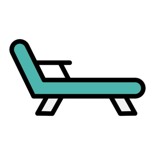 Ilustración del diseño del icono vectorial de la silla de cubierta