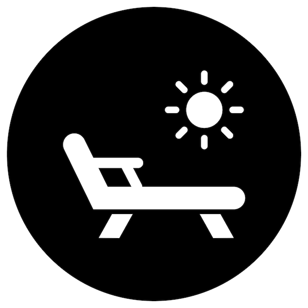 Ilustración del diseño del icono vectorial de la silla de cubierta