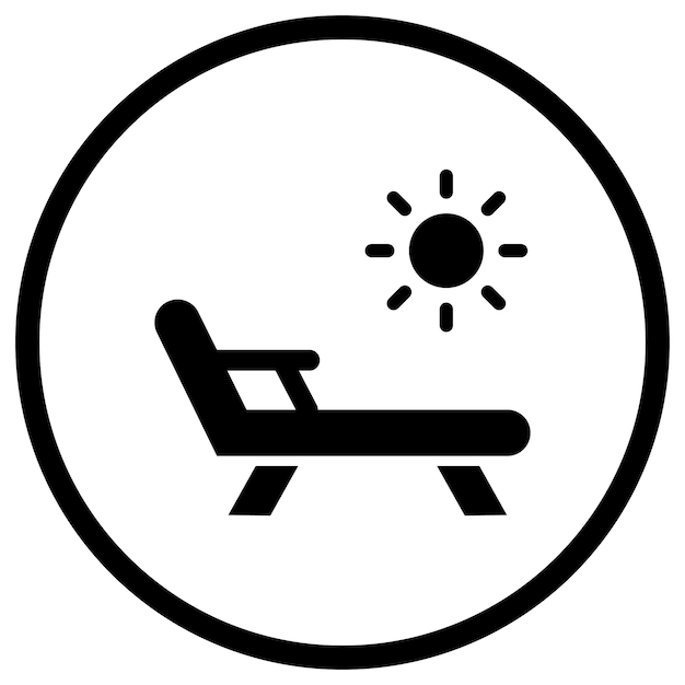 Ilustración del diseño del icono vectorial de la silla de cubierta