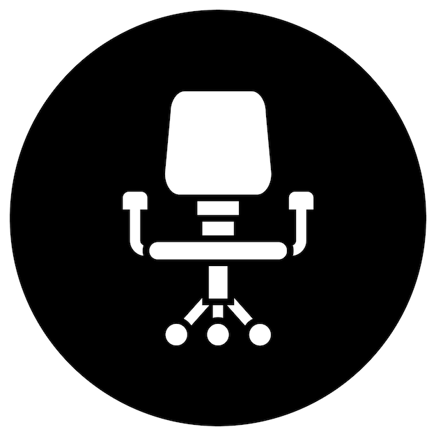 Ilustración del diseño del icono vectorial de la silla de escritorio
