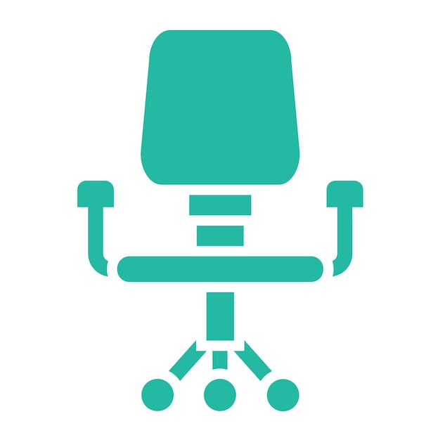 Ilustración del diseño del icono vectorial de la silla de escritorio