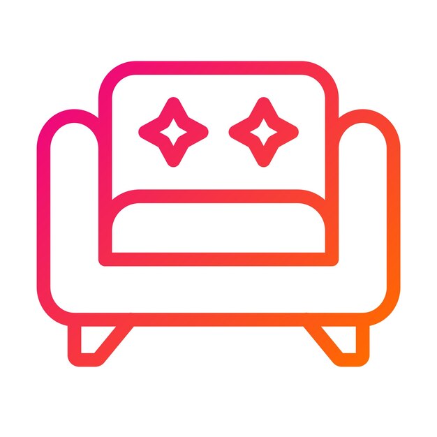 Ilustración del diseño del icono vectorial del sillón