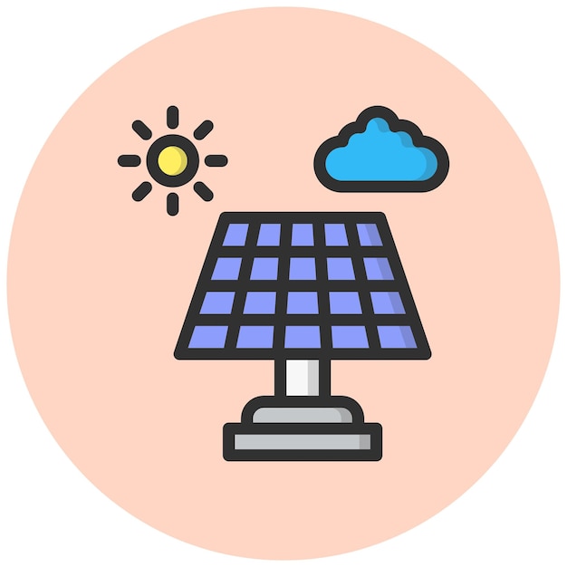 Ilustración del diseño del icono vectorial del sistema solar