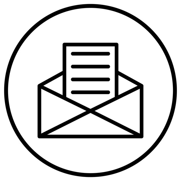 Ilustración del diseño del icono vectorial del sobre