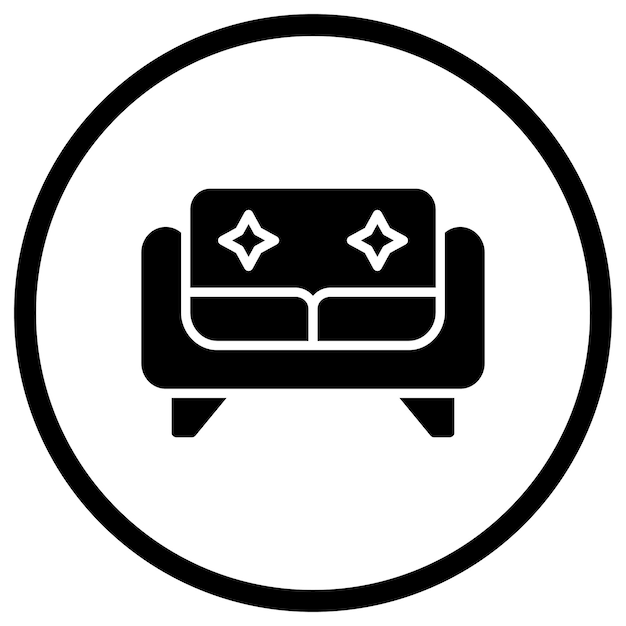 Ilustración del diseño del icono vectorial del sofá