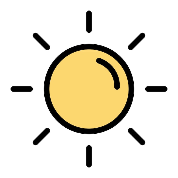 Ilustración del diseño del icono vectorial del sol
