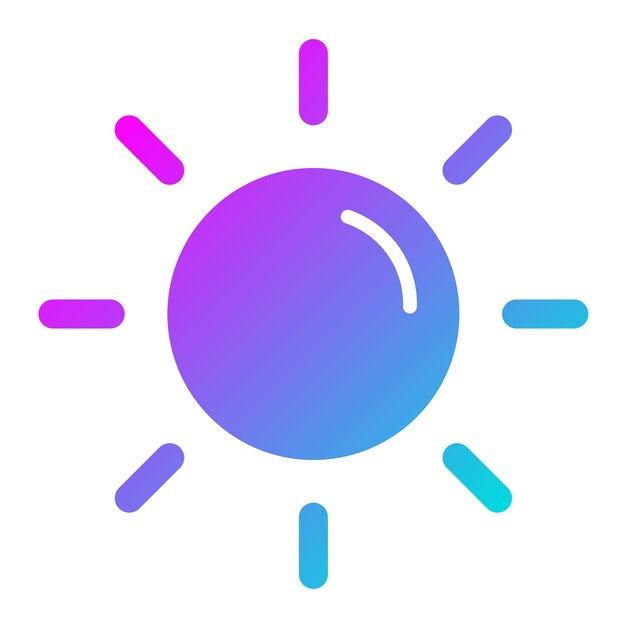Ilustración del diseño del icono vectorial del sol