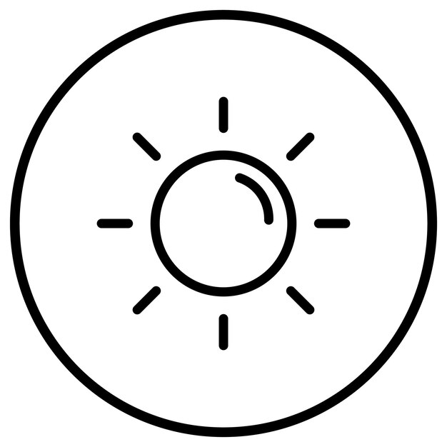 Ilustración del diseño del icono vectorial del sol