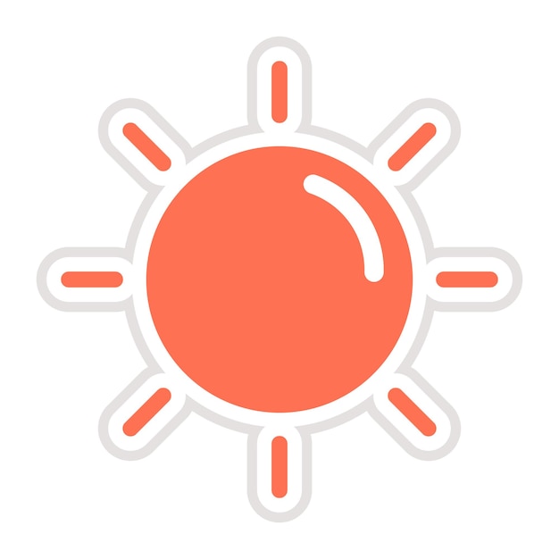 Ilustración del diseño del icono vectorial del sol