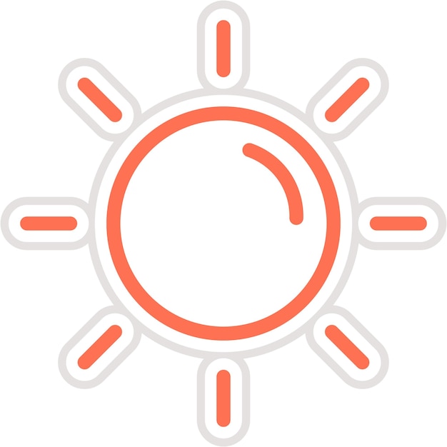 Ilustración del diseño del icono vectorial del sol