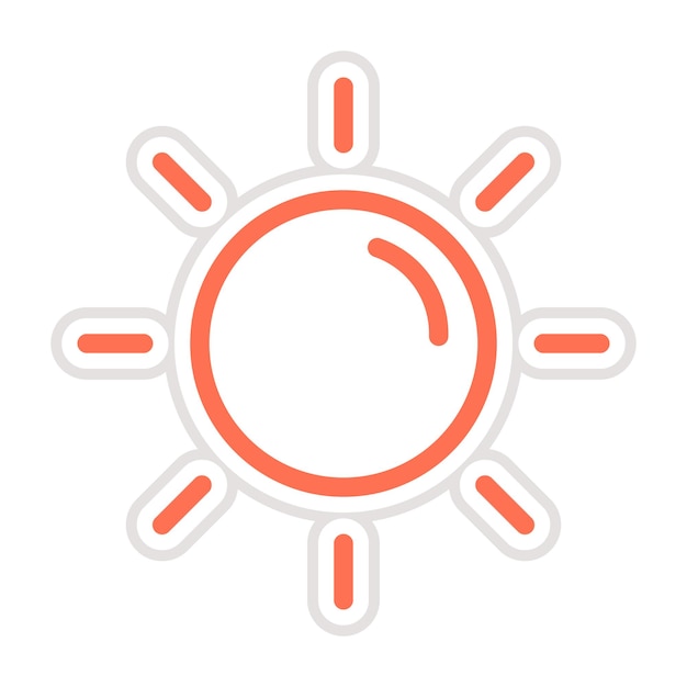 Ilustración del diseño del icono vectorial del sol