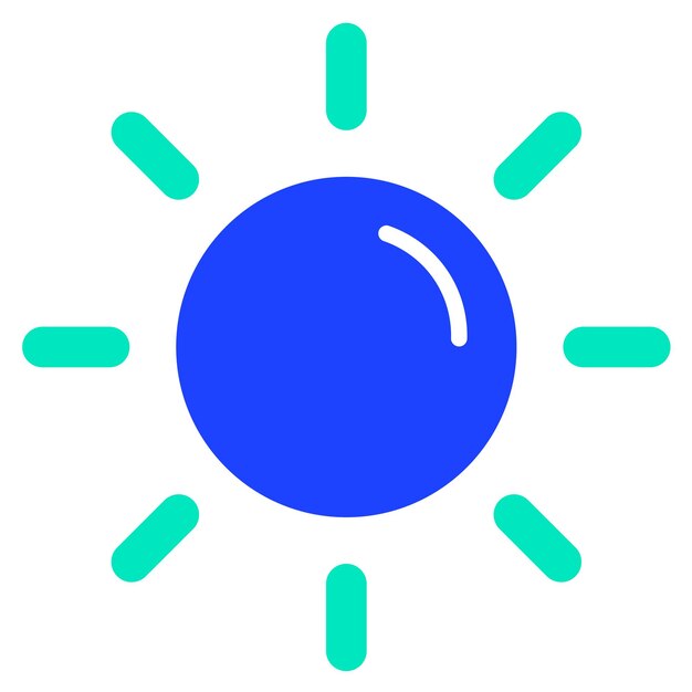 Ilustración del diseño del icono vectorial del sol
