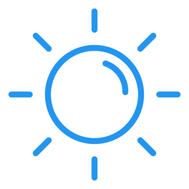 Ilustración del diseño del icono vectorial del sol