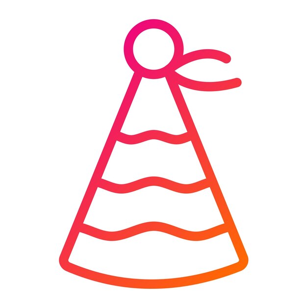 Ilustración del diseño del icono vectorial del sombrero de la fiesta