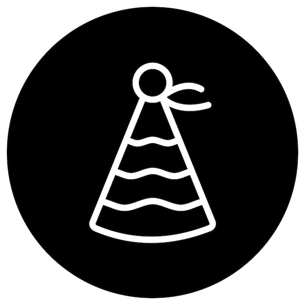 Ilustración del diseño del icono vectorial del sombrero de la fiesta