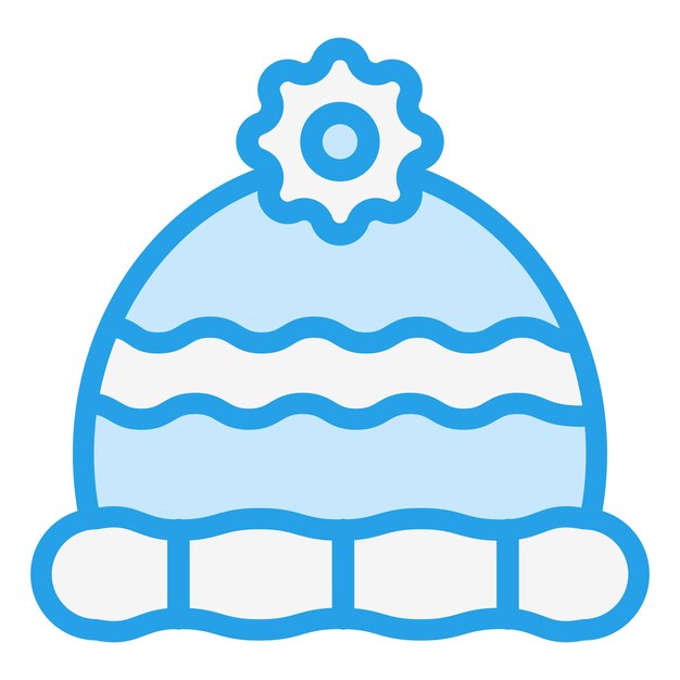 Ilustración del diseño del icono vectorial del sombrero de invierno