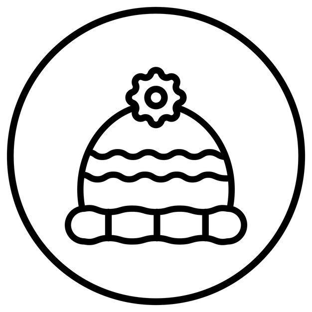 Ilustración del diseño del icono vectorial del sombrero de invierno