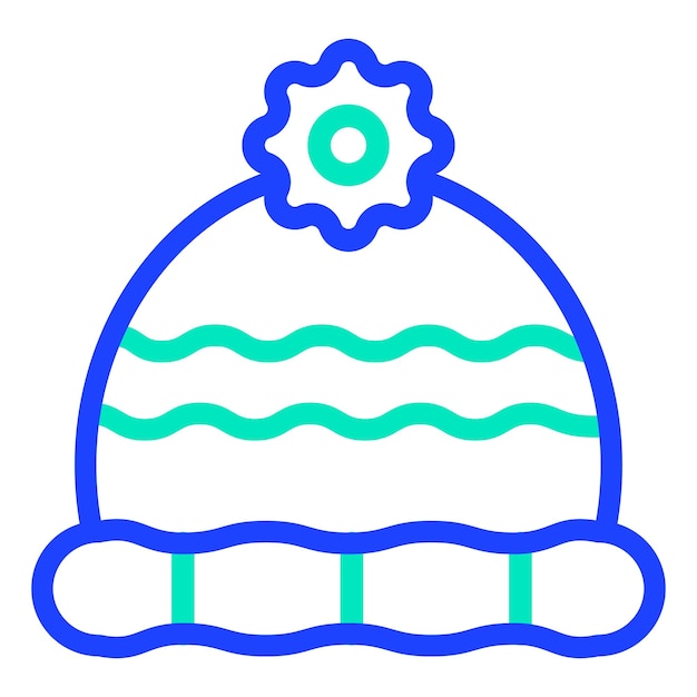 Ilustración del diseño del icono vectorial del sombrero de invierno