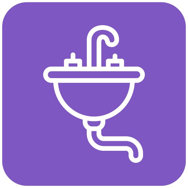 Ilustración del diseño del icono vectorial del sumidero
