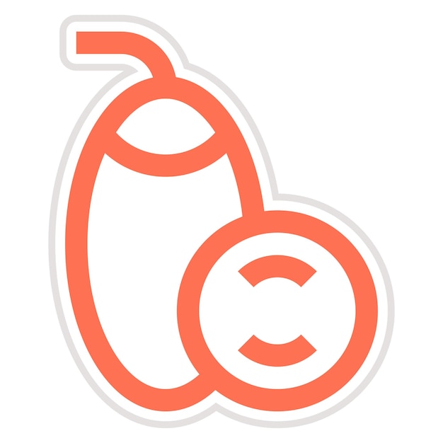 Ilustración del diseño del icono vectorial de Tamarillo