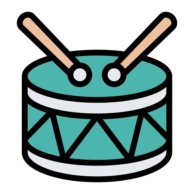 Ilustración del diseño del icono vectorial del tambor