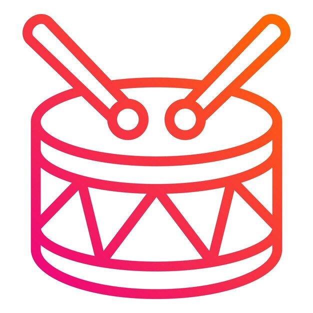 Ilustración del diseño del icono vectorial del tambor