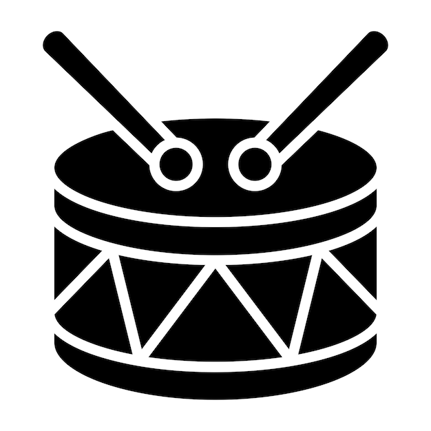Ilustración del diseño del icono vectorial del tambor