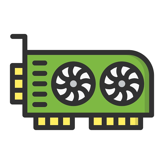 Ilustración del diseño del icono vectorial de la tarjeta gráfica