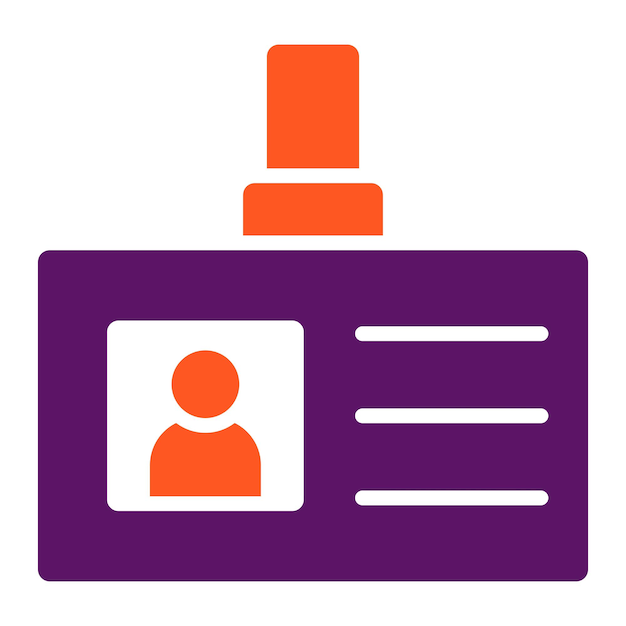 Ilustración del diseño del icono vectorial de la tarjeta de identificación