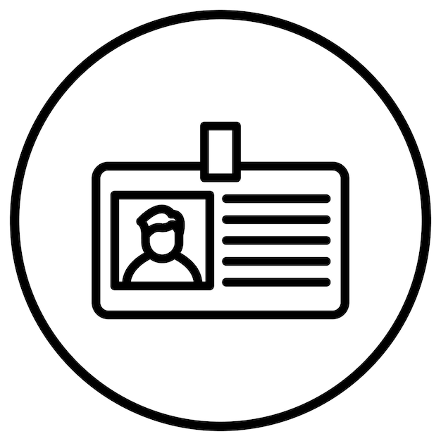 Ilustración del diseño del icono vectorial de la tarjeta de identificación