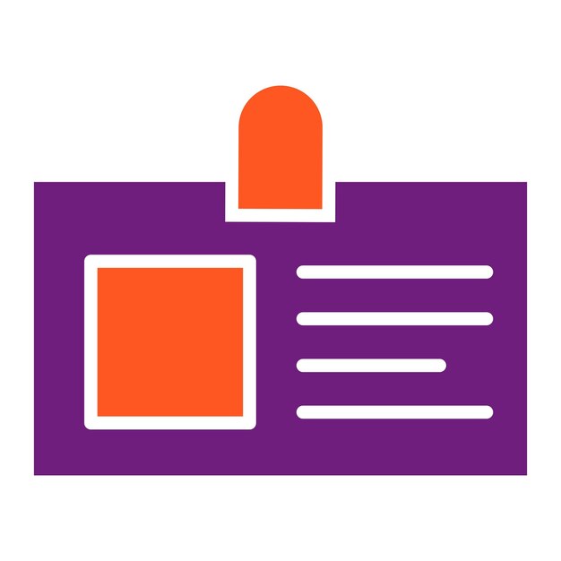 Ilustración del diseño del icono vectorial de la tarjeta de identificación