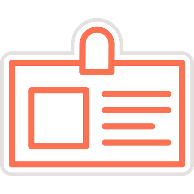 Ilustración del diseño del icono vectorial de la tarjeta de identificación