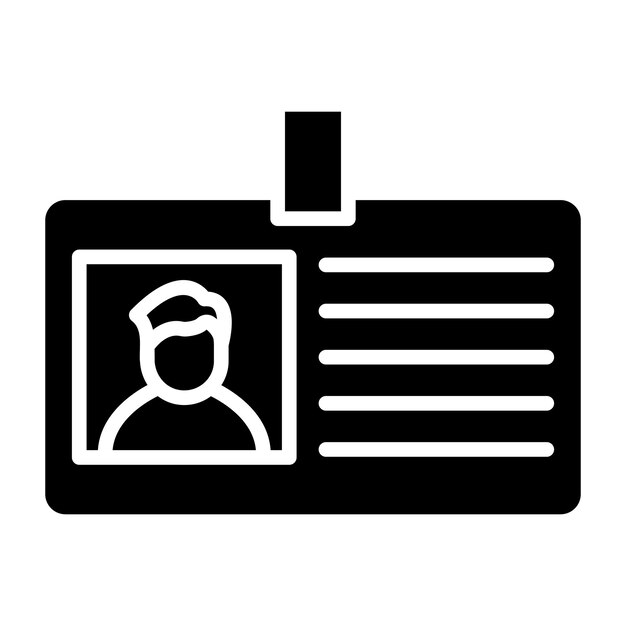 Ilustración del diseño del icono vectorial de la tarjeta de identificación